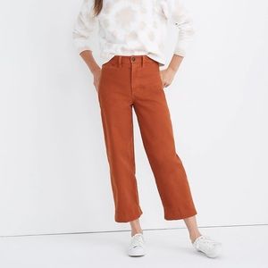 Madewell Slim Emmett Wide Leg Cropped Jeans Rust red size 25